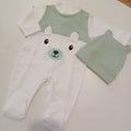 Conjunto babygrow e gorro do ursinho