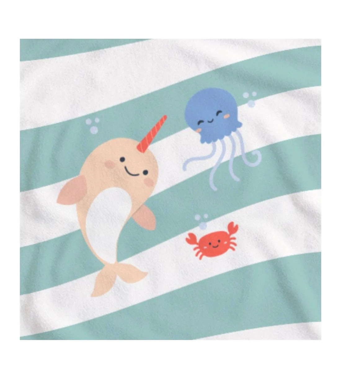 Poncho de algodão animais do mar
