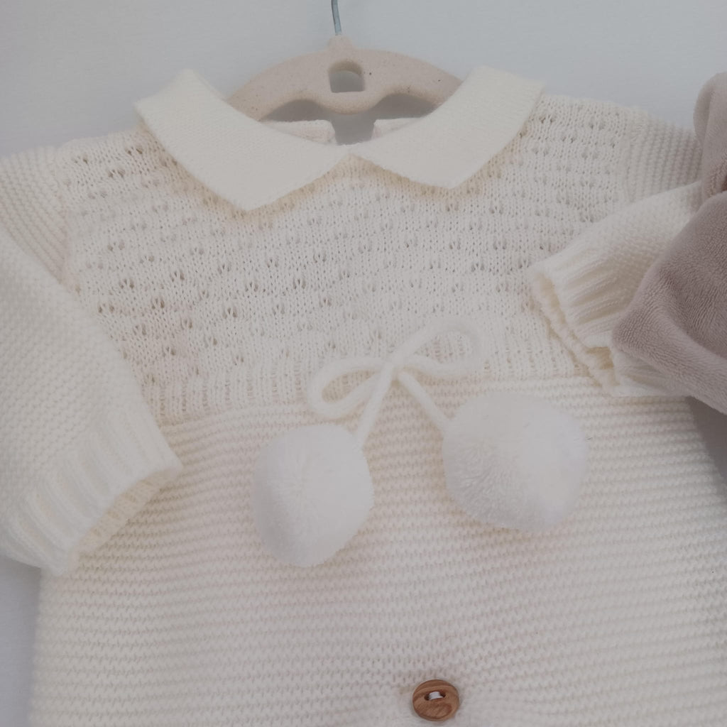 Conjunto saída de maternidade do pompom
