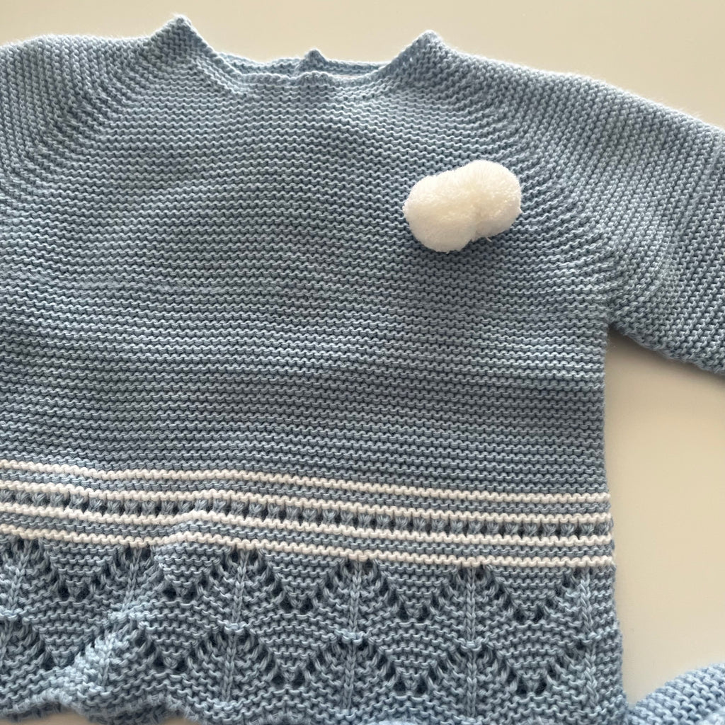 Conjunto saída de maternidade do pompom com touca