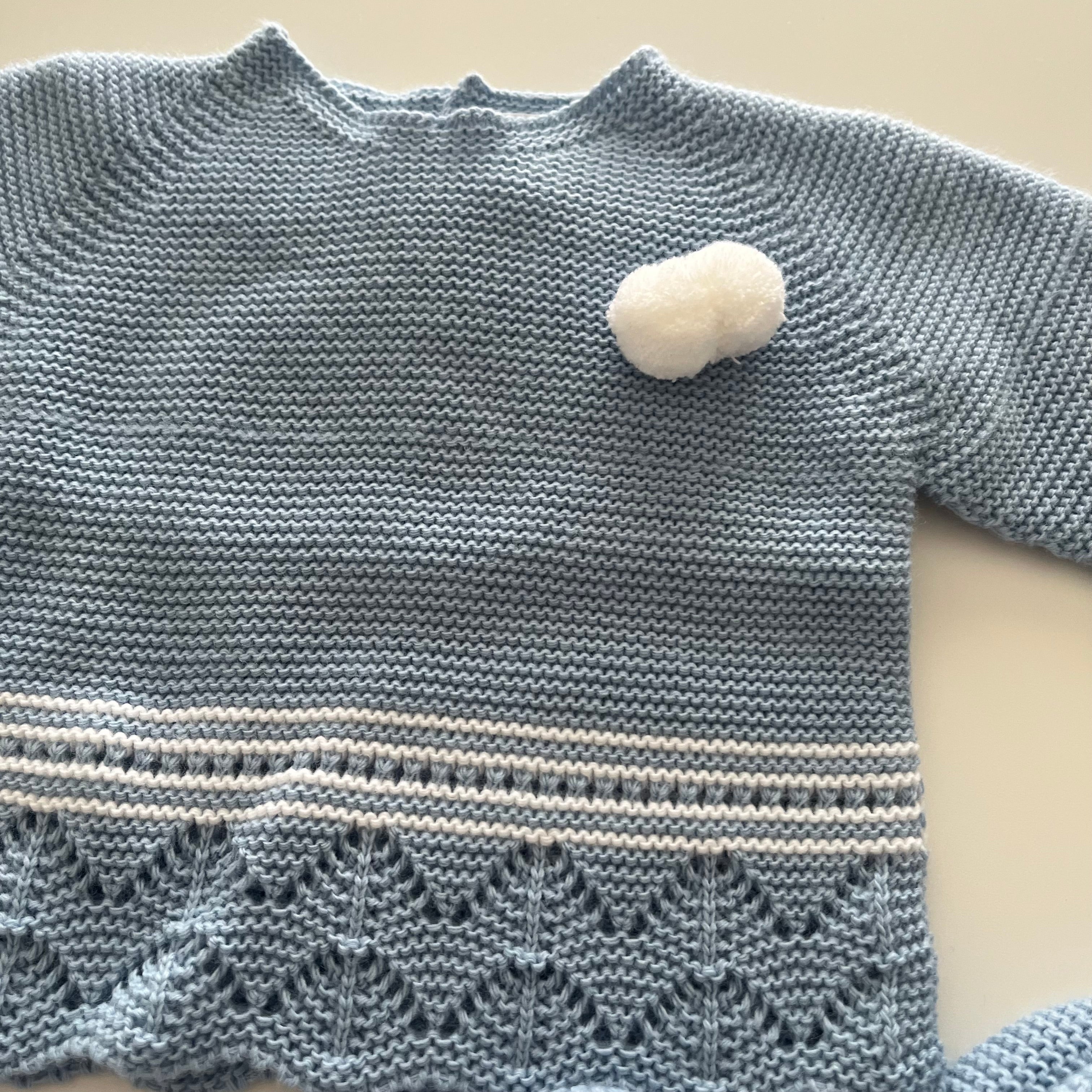 Conjunto saída de maternidade do pompom com touca