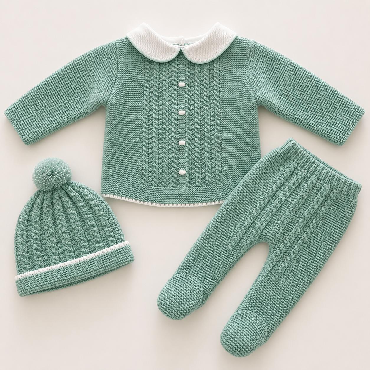 Conjunto saída de maternidade com gorro