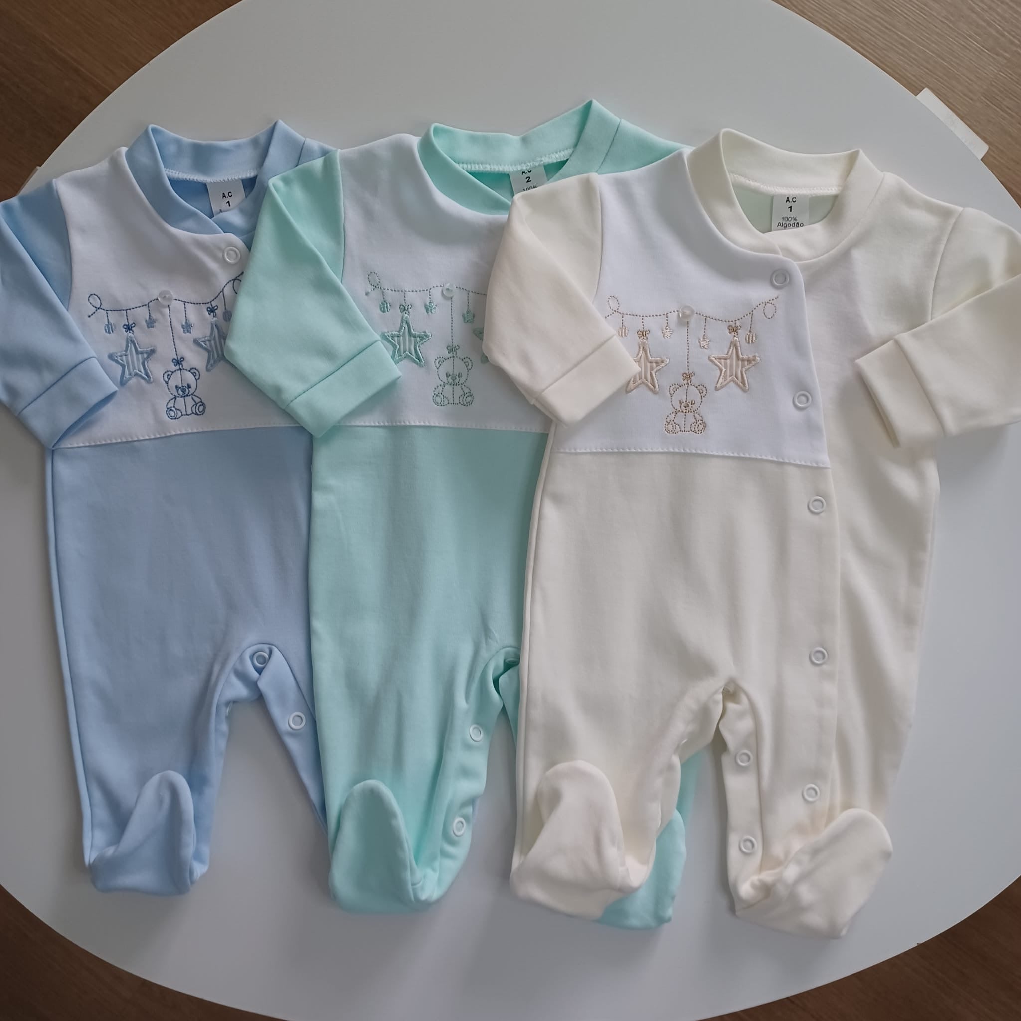 Babygrows - coleção urso, estrela