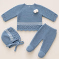 Conjunto saída de maternidade do pompom com touca
