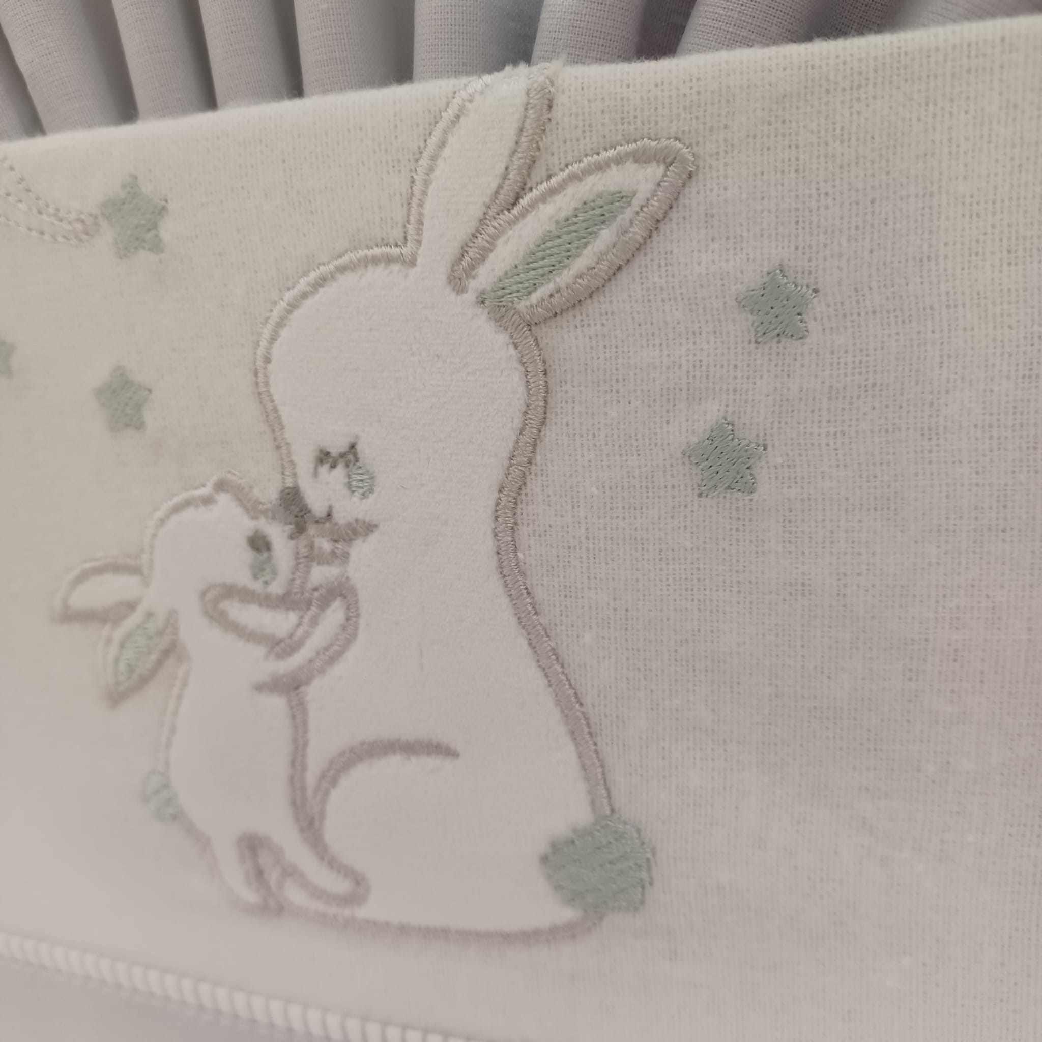 Lençóis de flanela 2 coelhinhos para berço