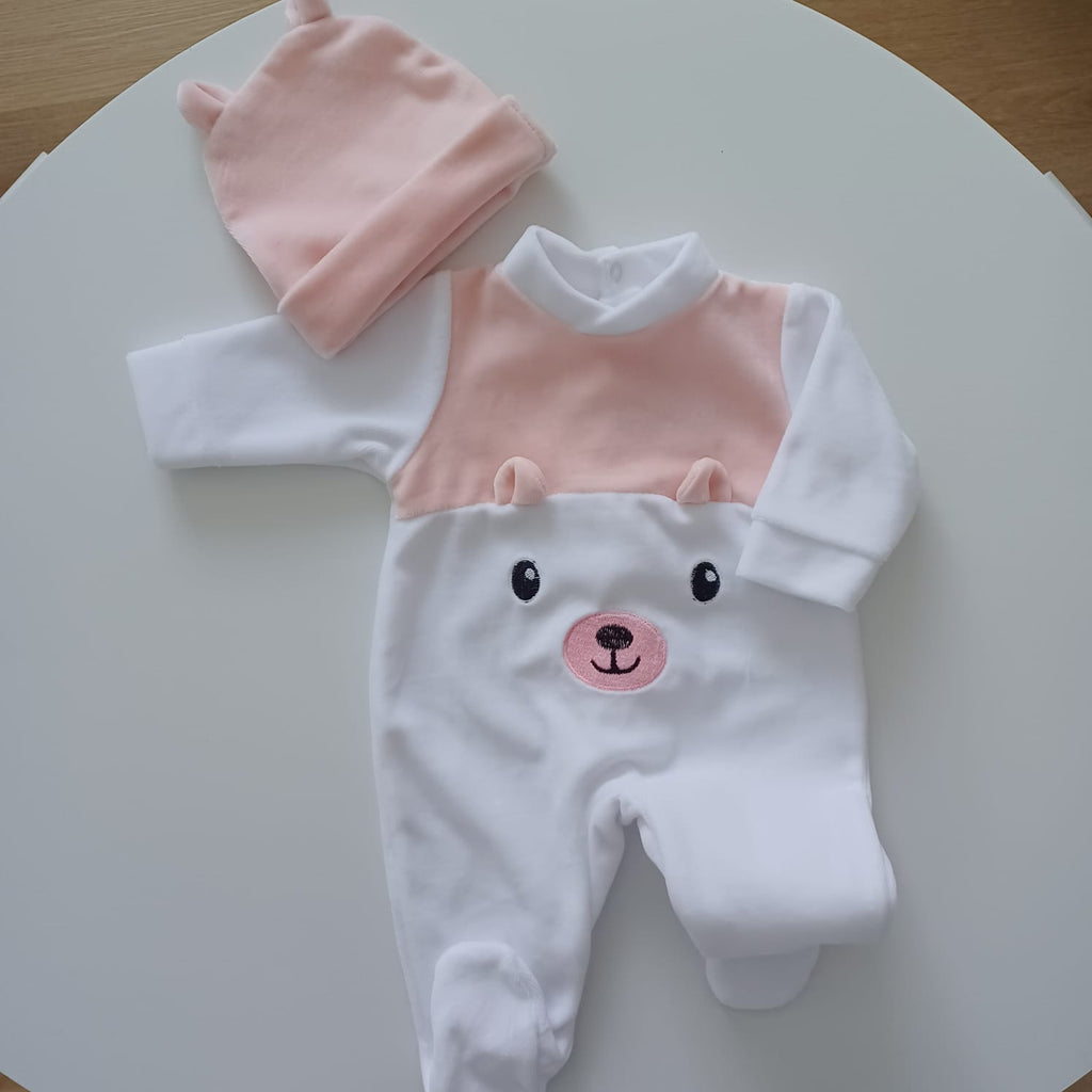 Conjunto babygrow e gorro do ursinho