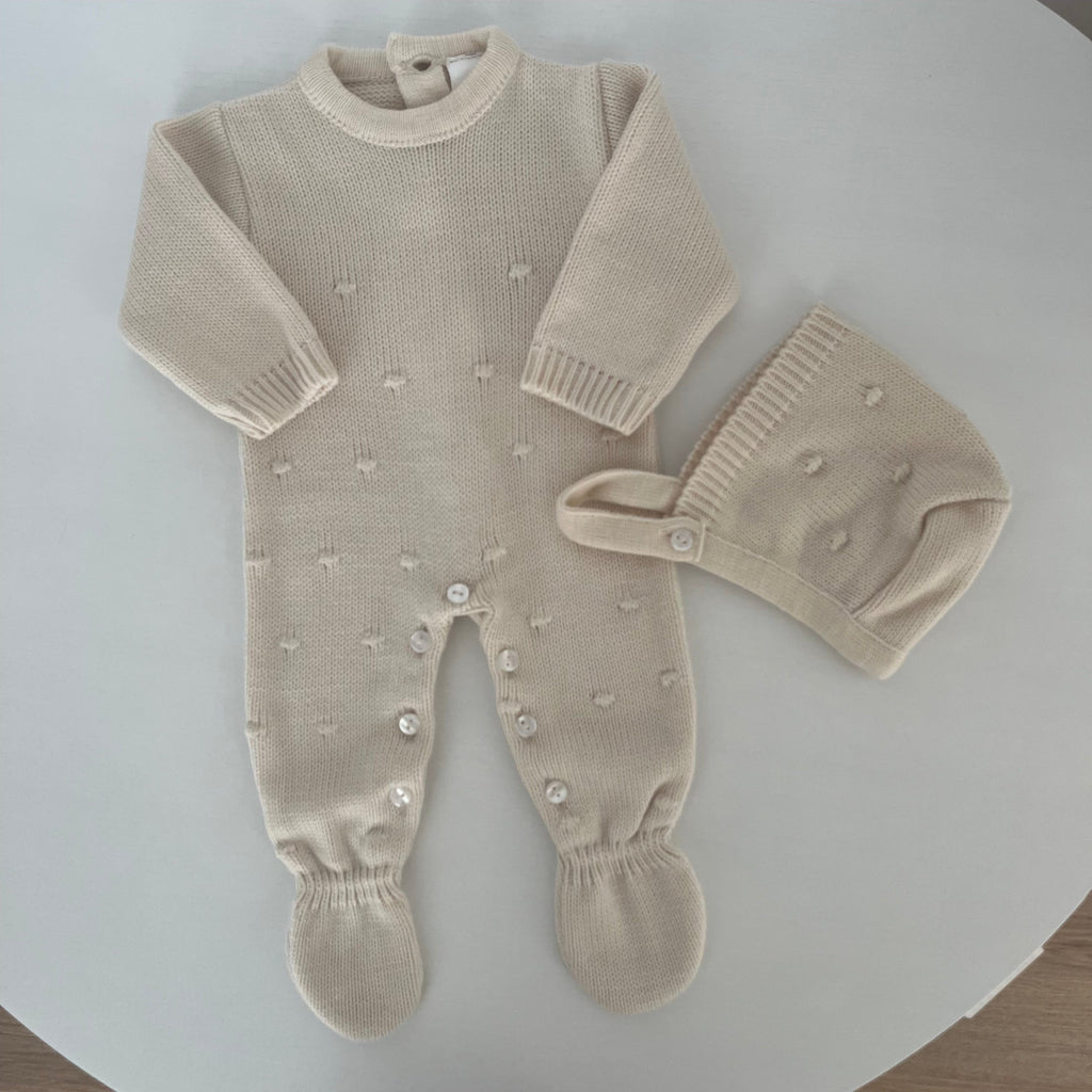 Conjunto saída de maternidade do pompom